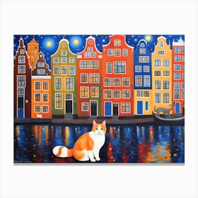 Gustav Klimt Amsterdam Cat Canvas Print