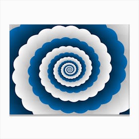 Blue Modern Floral Interior Design Canvas Print