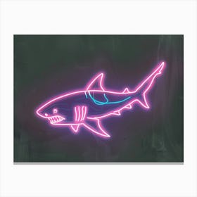 Pink Tiger Neon Shark 4 Canvas Print