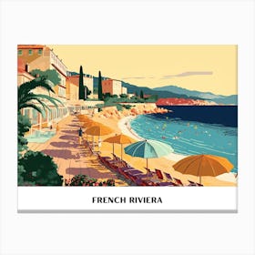 French Riviera Vintage Travel Poster Landscape 5 Canvas Print