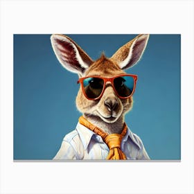 Kangaroo With Sunglasses 5 Canvas Print