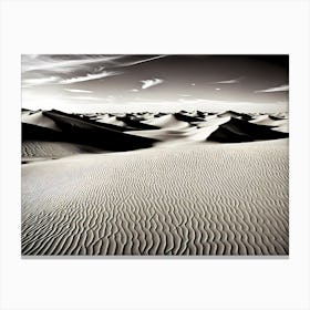 Sand Dunes, black and white art 2 Canvas Print