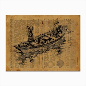 Boat And Sailors Canvas Print