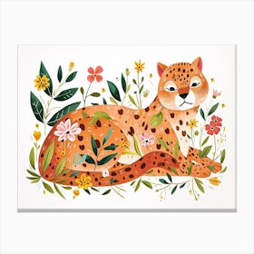 Little Floral Puma 2 Canvas Print