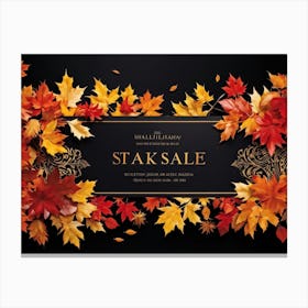 An Exuberant Autumn Sale Banner Adorned With Intricate Designs Revealing An Exciting Juxtaposition Canvas Print