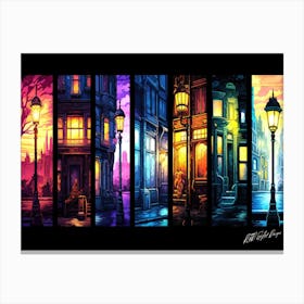 Cityscape Panels - Twilight City Canvas Print