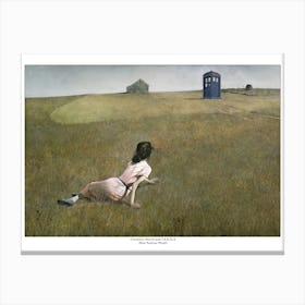 Dr Who Parody - Chistina's World With Tardis Canvas Print