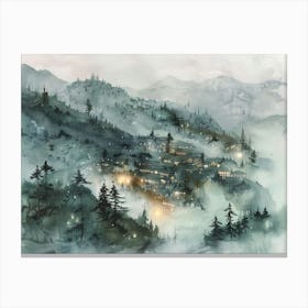 Village In The Mountains 4 Canvas Print