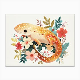 Little Floral Salamander Canvas Print