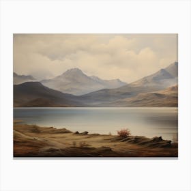 Antique Lake Scenery Canvas Print