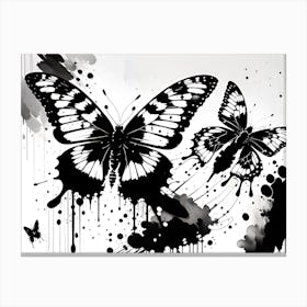 Black And White Butterflies 8 Canvas Print