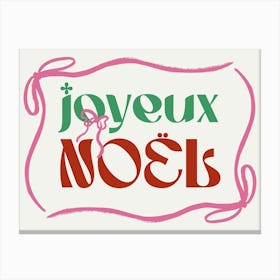 Joyeux Noel. Whimsical Christmas Typography Canvas Print