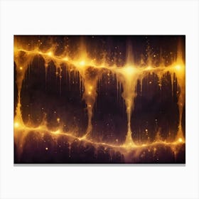 Abstract Image Of A Golden, Glowing Structure Resembling A Cosmic Web Or A Network Of Energy Flowing Through Space Canvas Print