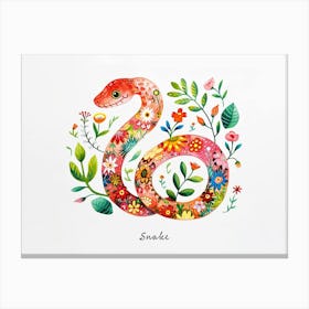 Little Floral Snake 3 Poster Canvas Print