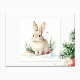 Watercolor Bunny Print Canvas Print