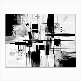 Chromatic Fusion Abstract Black And White 2 Canvas Print