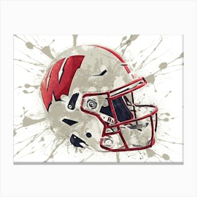 Wisconsin Badgers NCAA Helmet Poster Canvas Print