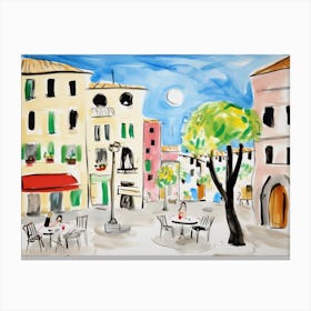 Reggio Emilia Italy Cute Watercolour Illustration 4 Canvas Print
