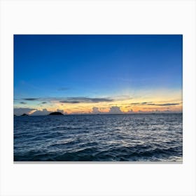 Relax Ocean Glow Earth Horizon Idylli Light Calm Dawn Paradise Sunrise Splash Banner At (17) Canvas Print