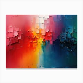 Abstract Rainbow Colour Palette Knife Oil Painting 3 Canvas Print