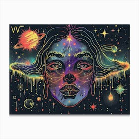 W Woman In Space Canvas Print