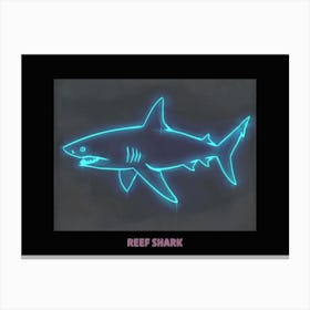Neon Pink White Tip Reef Shark Poster 4 Canvas Print