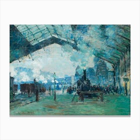 Arrival Of The Normandy Train, Gare Saint Lazare (1887), Claude Monet Canvas Print