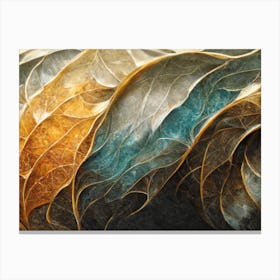 Abstract Leaves Modern Canvas Print