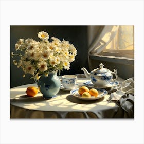 Daisies On A Table Canvas Print