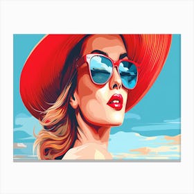 Woman In Red Hat Canvas Print