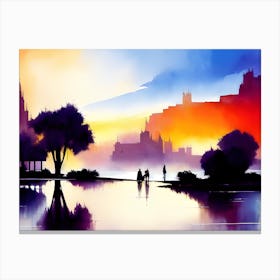 Sunset In Edinburgh Canvas Print