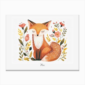 Little Floral Fox 4 Poster Canvas Print