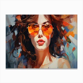 Portrait Of A Woman In Sunglasses 2 Canvas Print