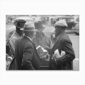 Group Of Men, Market Square, Waco, Texas By Russell Lee Canvas Print