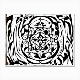 Abstract Black And White Painting 3 Canvas Print