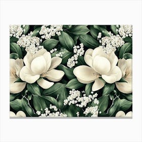 3D Magnolia Flowers Canvas Print