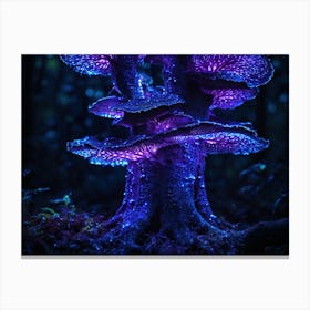 Ai Purple Bioluminescent Fungus On Tree 022203 Canvas Print