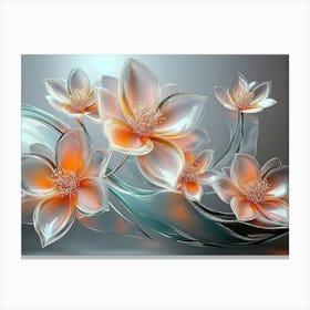 3d Lotus Flowers Canvas Print