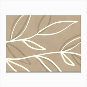 Bohemian Beige Leaves Canvas Print