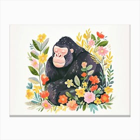 Little Floral Gorilla 3 Canvas Print