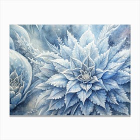 A Detailed View Of Frost Flowers Forming Intricate Canvas Print