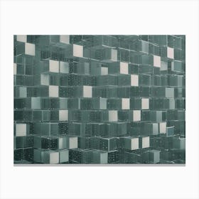 A Repeating Pattern Of Glass Cubes, Creating A Modern And Minimalist Texture Canvas Print