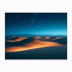 Sand Dunes At Night 1 Canvas Print