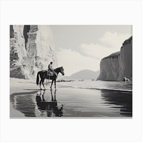 A Horse Oil Painting In Navagio Beach (Shipwreck Beach), Greece, Landscape 4 Canvas Print