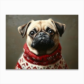 Holidays Pug 1 Canvas Print