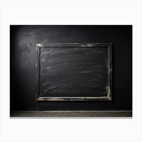 Black Chalkboard Serves As An Abstract Backdrop Horizontal In Orientation Its Texture Showcasing T (5) Canvas Print