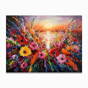 Acrylic wildflower oil painting #4 Canvas Print