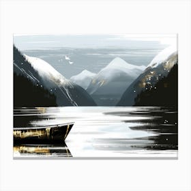 Boat In A Lake Canvas Print