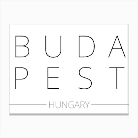 Budapest Hungary Typography City Country Word Canvas Print