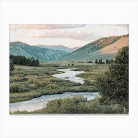 Creek Through Mountain Valley Canvas Print